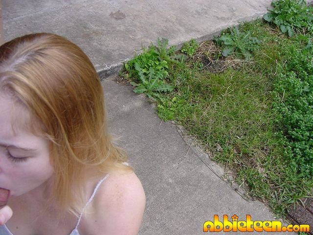 Abbie Sucks Steve Awesome's Cock Outdoors