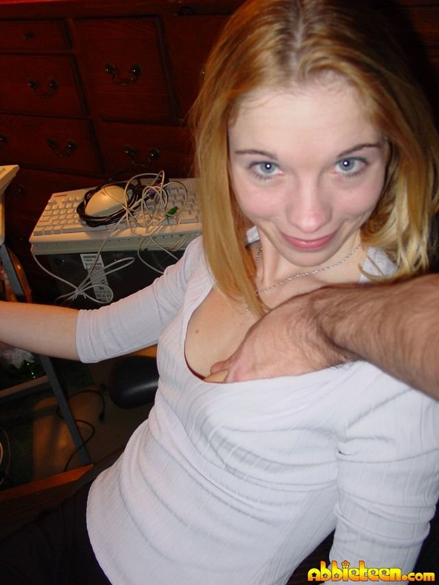 Steve Awesome Feels Up Abbie Then Cums On Her Tits