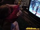 Gamer Chick Abbie Playing Playstation 2