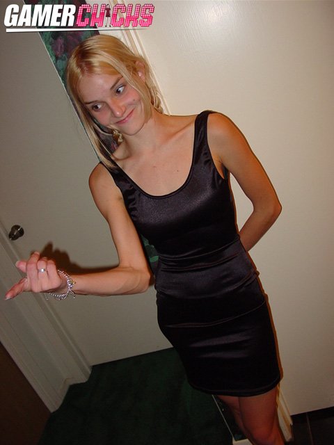 Liz Ashley In Tiny Dress On Steve Awesome's Bed