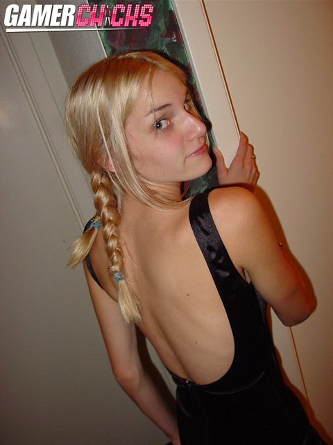 Liz Ashley In Tiny Dress On Steve Awesome's Bed