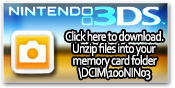 Click this button to download a free sampler ZIP containing 3D .MPO photos and .AVI videos for the Nintendo 3DS. Simply unzip the contents of the ZIP into your 3DS SD card here: \DCIM\100NIN03\