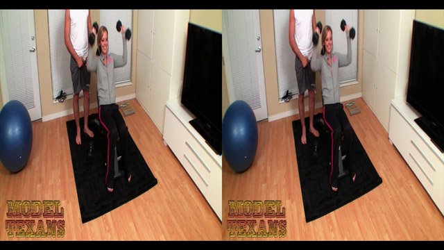 Jenna Suvari Trains At The TexSex Gym (Stereoscopic 3D)