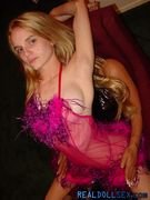 GamerChick Liz Ashley In Pink Lingerie with Stef